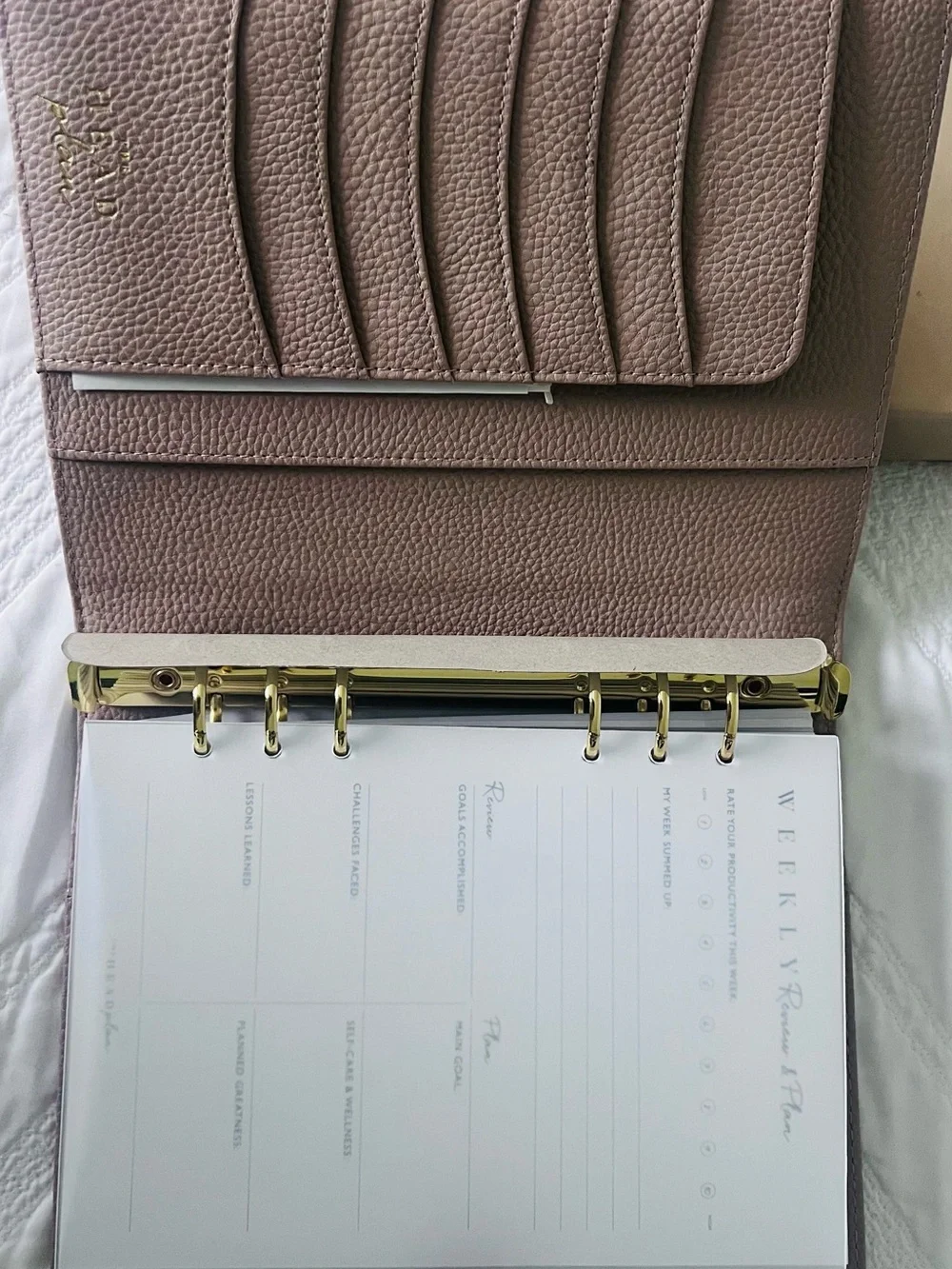 The Agenda Beige Ring Binder Organizer with inserts